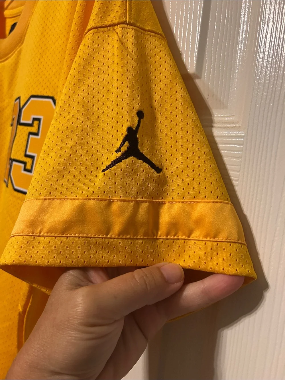 Men's Jordan Yellow Athletic Jersey with '23' Small